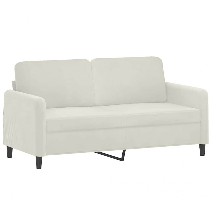 Sofa 2-osobowa, kremowy, 140 cm, tapicerowana aksamitem