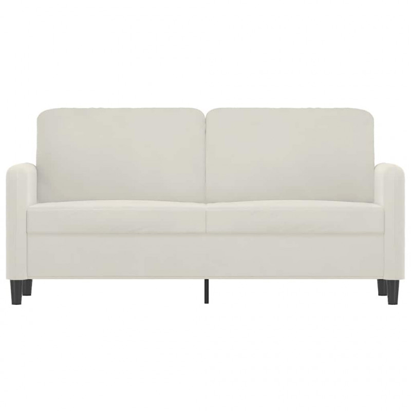 Sofa 2-osobowa, kremowy, 140 cm, tapicerowana aksamitem