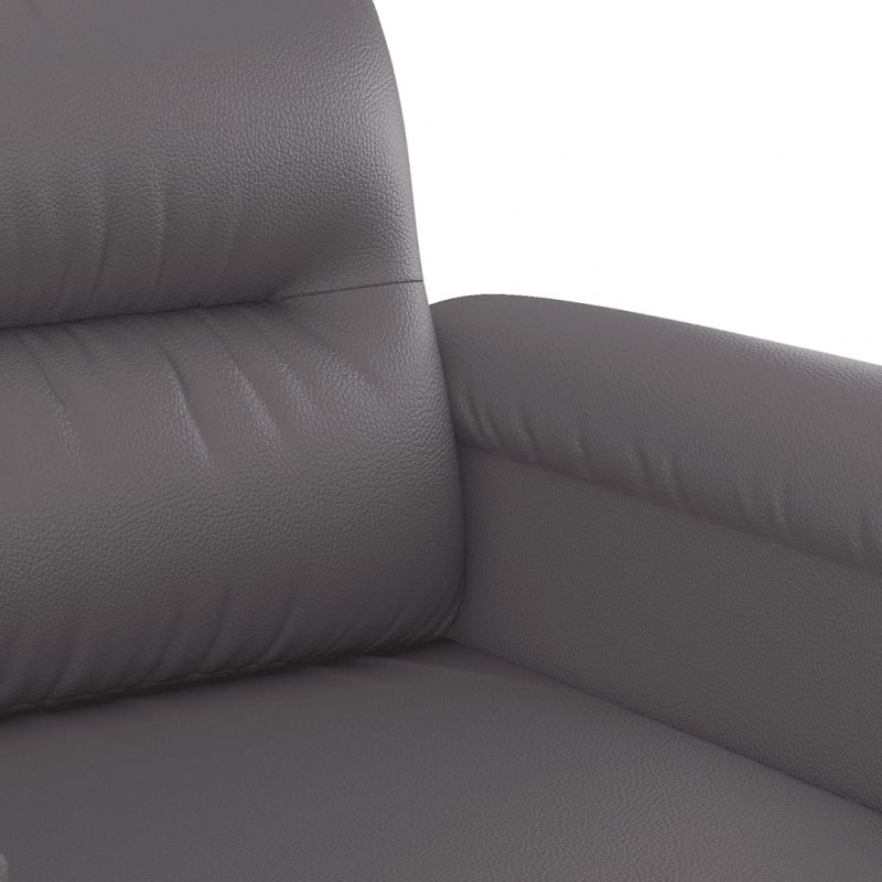 2-osobowa sofa, szary, 120 cm, sztuczna skóra