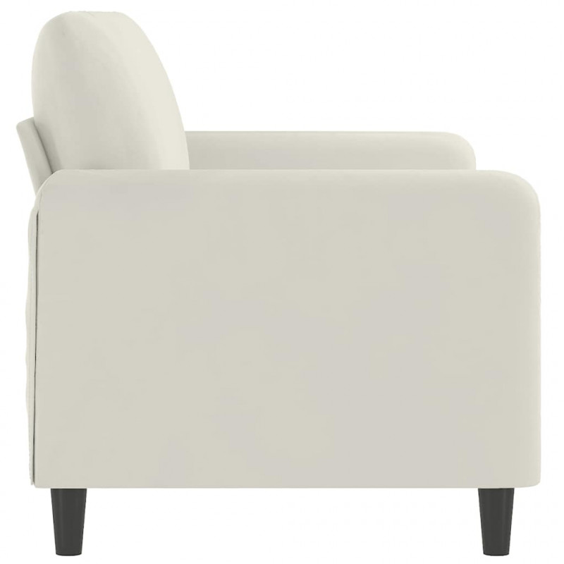 Sofa 2-osobowa, kremowy, 140 cm, tapicerowana aksamitem