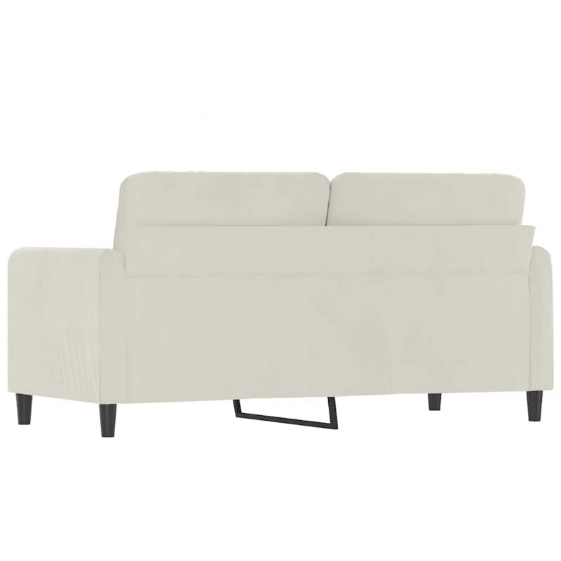Sofa 2-osobowa, kremowy, 140 cm, tapicerowana aksamitem