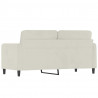 Sofa 2-osobowa, kremowy, 140 cm, tapicerowana aksamitem