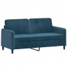 Sofa 2-osobowa, niebieski, 140 cm, tapicerowana aksamitem
