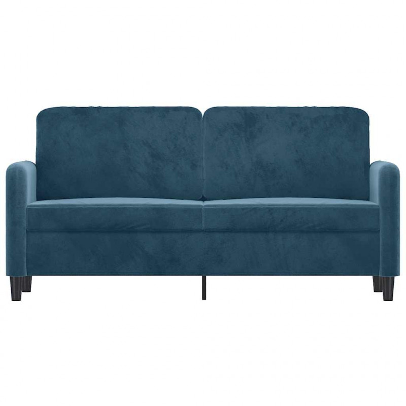 Sofa 2-osobowa, niebieski, 140 cm, tapicerowana aksamitem