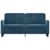 Sofa 2-osobowa, niebieski, 140 cm, tapicerowana aksamitem