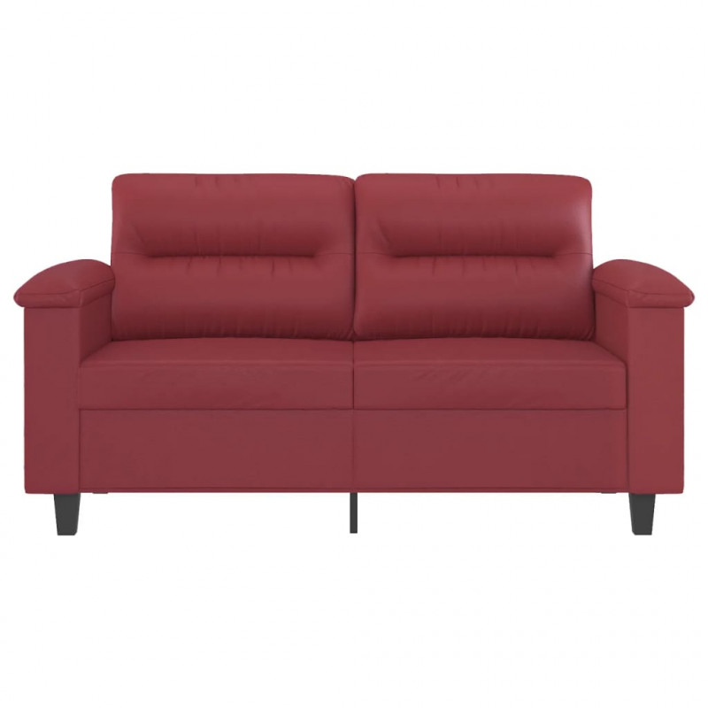 2-osobowa sofa, winna czerwień, 120 cm, sztuczna skóra