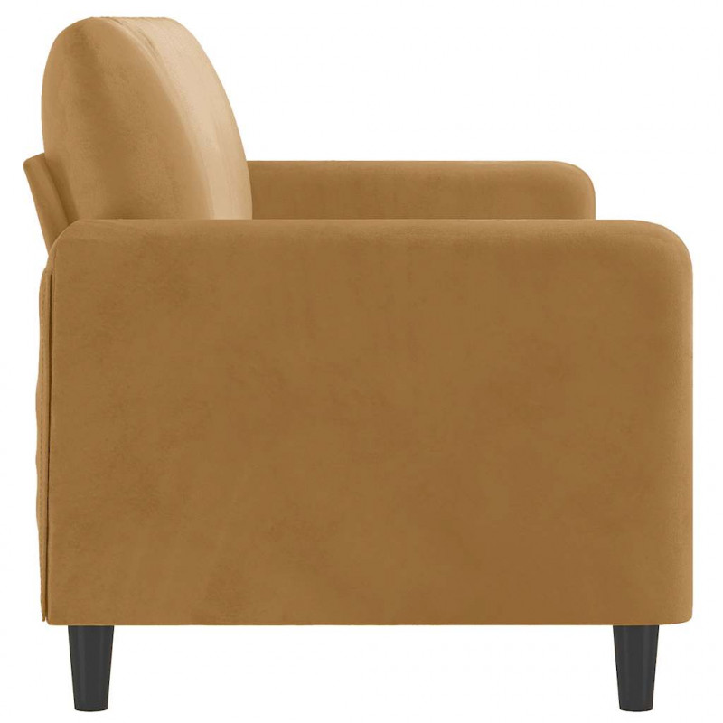 Sofa 3-osobowa, brązowa, 180 cm, tapicerowana aksamitem