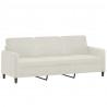 Sofa 3-osobowa, kremowy, 180 cm, tapicerowana aksamitem