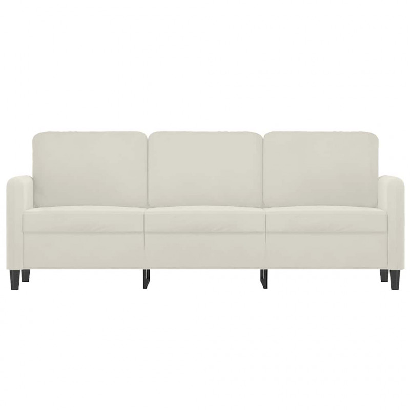 Sofa 3-osobowa, kremowy, 180 cm, tapicerowana aksamitem
