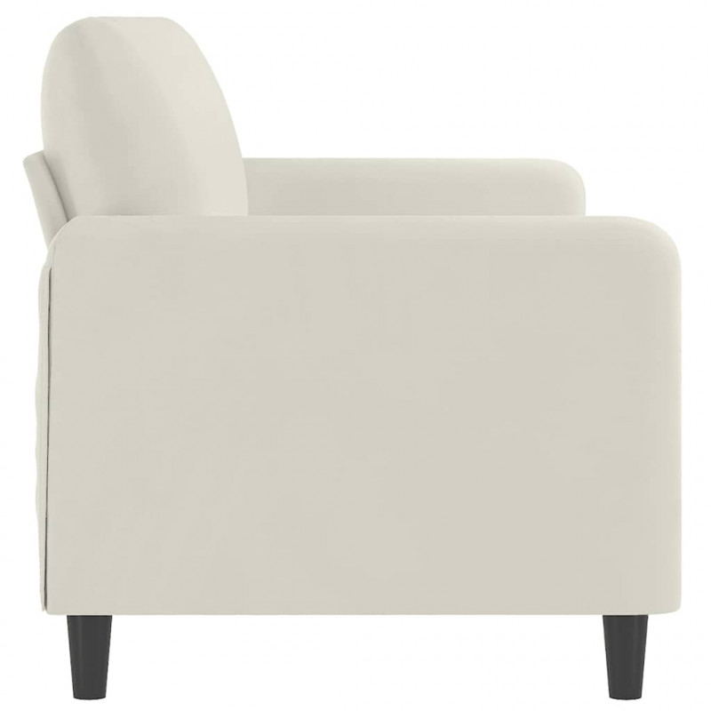 Sofa 3-osobowa, kremowy, 180 cm, tapicerowana aksamitem