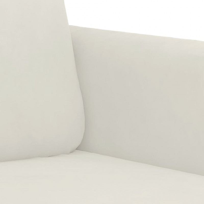 Sofa 3-osobowa, kremowy, 180 cm, tapicerowana aksamitem