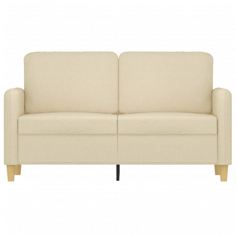 2-osobowa sofa, kremowa, 120 cm, tapicerowana tkaniną