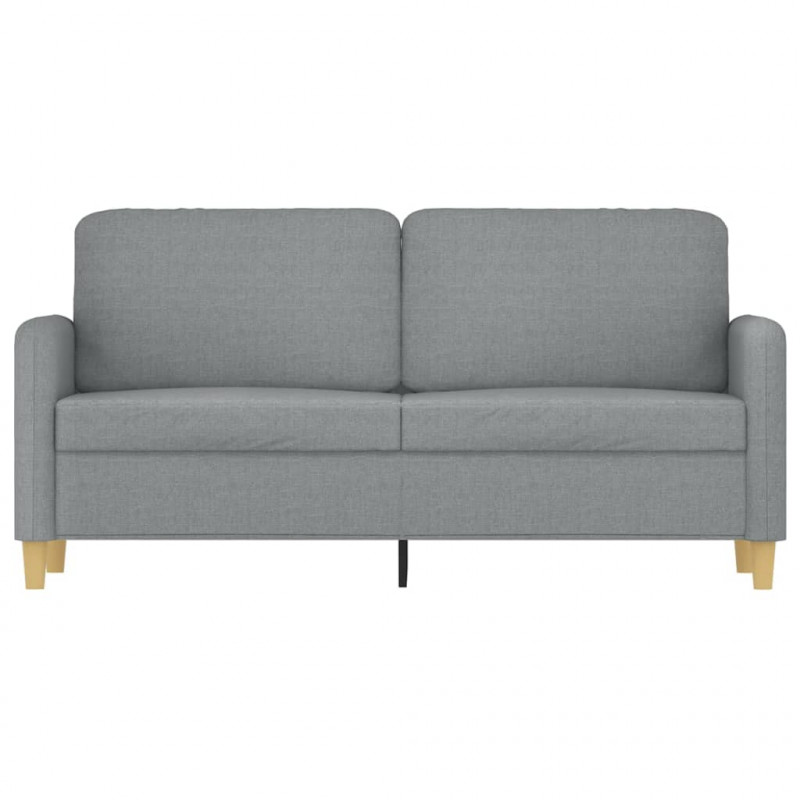 Sofa 2-osobowa, jasnoszara, 140 cm, tapicerowana tkaniną