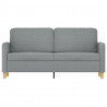 Sofa 2-osobowa, jasnoszara, 140 cm, tapicerowana tkaniną