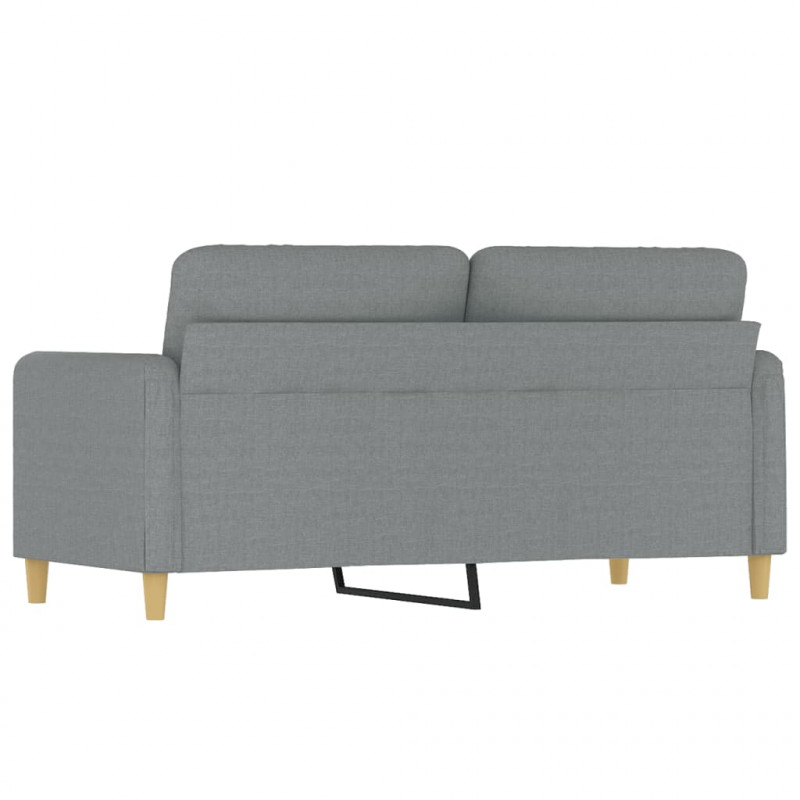 Sofa 2-osobowa, jasnoszara, 140 cm, tapicerowana tkaniną