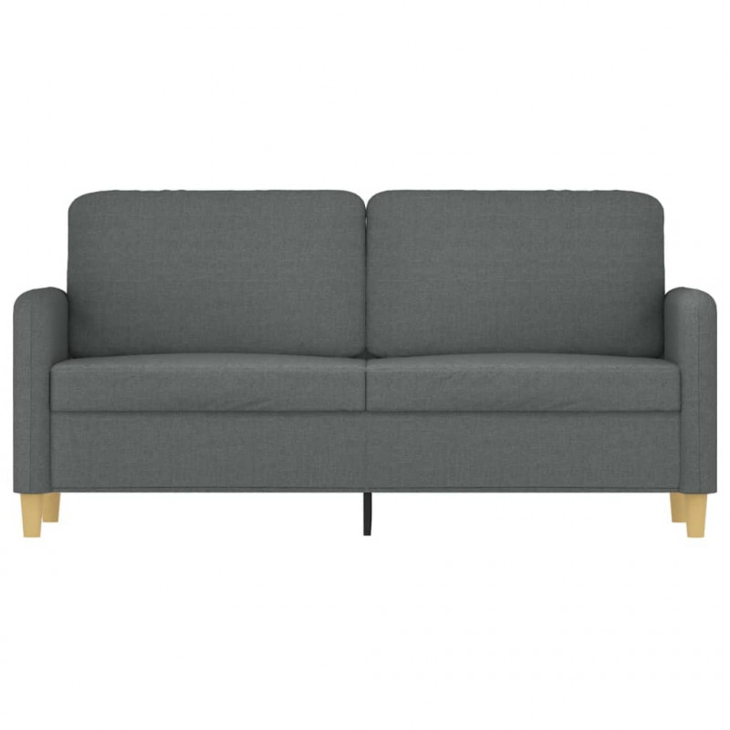 Sofa 2-osobowa, ciemnoszara, 140 cm, tapicerowana tkaniną