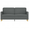 Sofa 2-osobowa, ciemnoszara, 140 cm, tapicerowana tkaniną