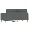 Sofa 2-osobowa, ciemnoszara, 140 cm, tapicerowana tkaniną