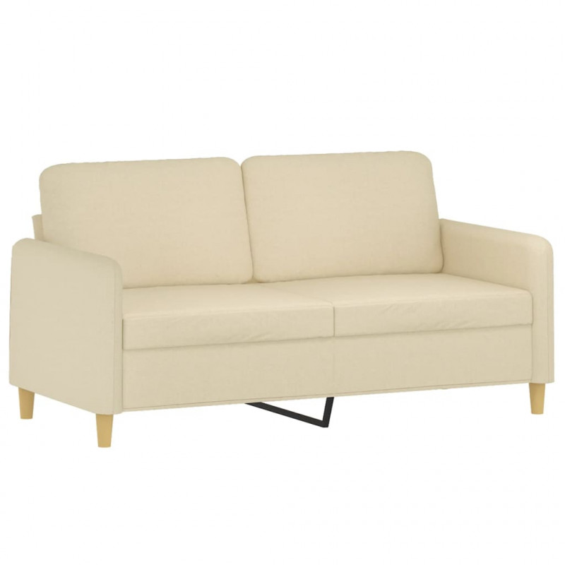 2-osobowa sofa, kremowa, 140 cm, tapicerowana tkaniną