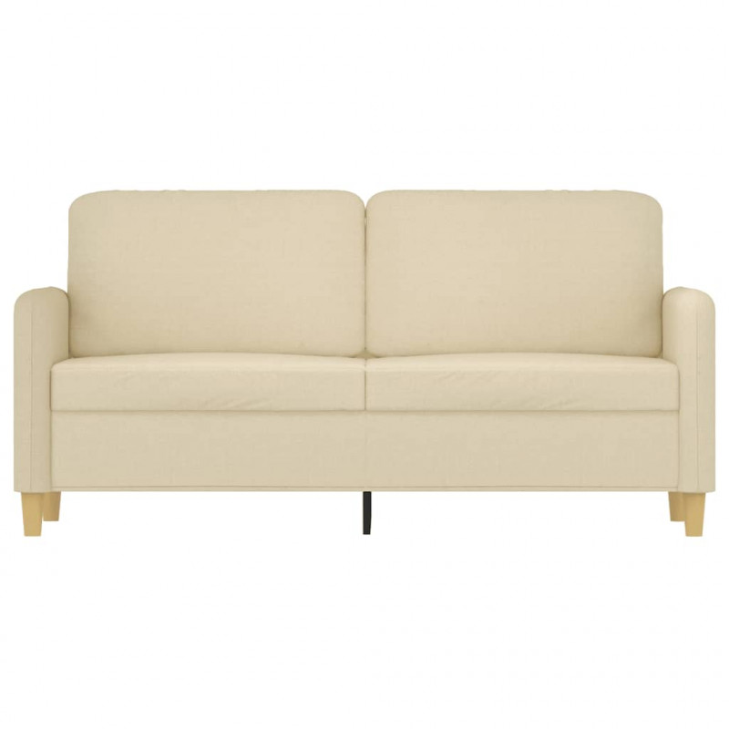 2-osobowa sofa, kremowa, 140 cm, tapicerowana tkaniną