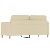 2-osobowa sofa, kremowa, 140 cm, tapicerowana tkaniną