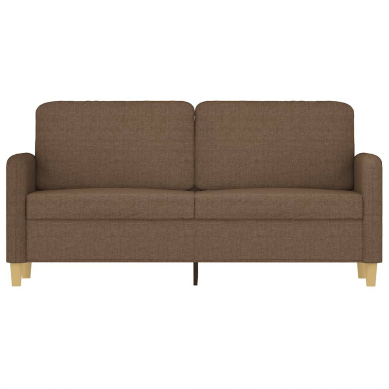 Sofa 2-osobowa, brązowa, 140 cm, tapicerowana tkaniną