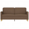Sofa 2-osobowa, brązowa, 140 cm, tapicerowana tkaniną