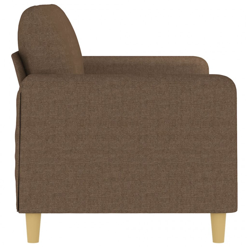 Sofa 2-osobowa, brązowa, 140 cm, tapicerowana tkaniną