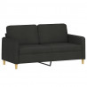 Sofa 2-osobowa, czarna, 140 cm, tapicerowana tkaniną