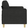 Sofa 2-osobowa, czarna, 140 cm, tapicerowana tkaniną