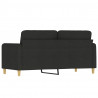 Sofa 2-osobowa, czarna, 140 cm, tapicerowana tkaniną