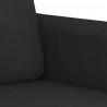Sofa 2-osobowa, czarna, 140 cm, tapicerowana tkaniną