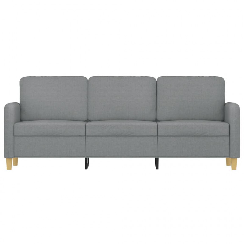 Sofa 3-osobowa, jasnoszara, 180 cm, tapicerowana tkaniną