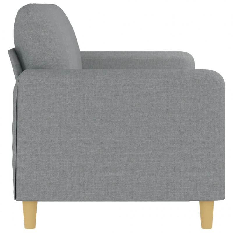 Sofa 3-osobowa, jasnoszara, 180 cm, tapicerowana tkaniną