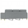Sofa 3-osobowa, jasnoszara, 180 cm, tapicerowana tkaniną