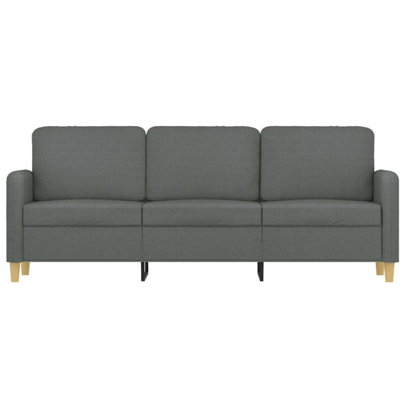 Sofa 3-osobowa, ciemnoszara, 180 cm, tapicerowana tkaniną