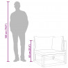 Moduł sofy narożnej z jasnoszarymi poduszkami, lita akacja