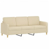 3-osobowa sofa, kremowa, 180 cm, tapicerowana tkaniną