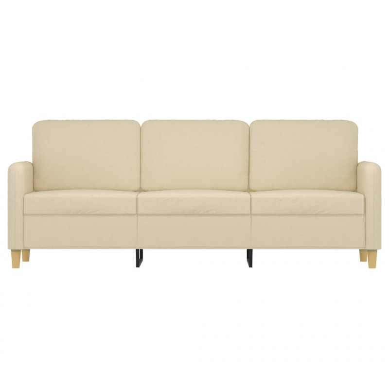 3-osobowa sofa, kremowa, 180 cm, tapicerowana tkaniną