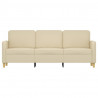 3-osobowa sofa, kremowa, 180 cm, tapicerowana tkaniną