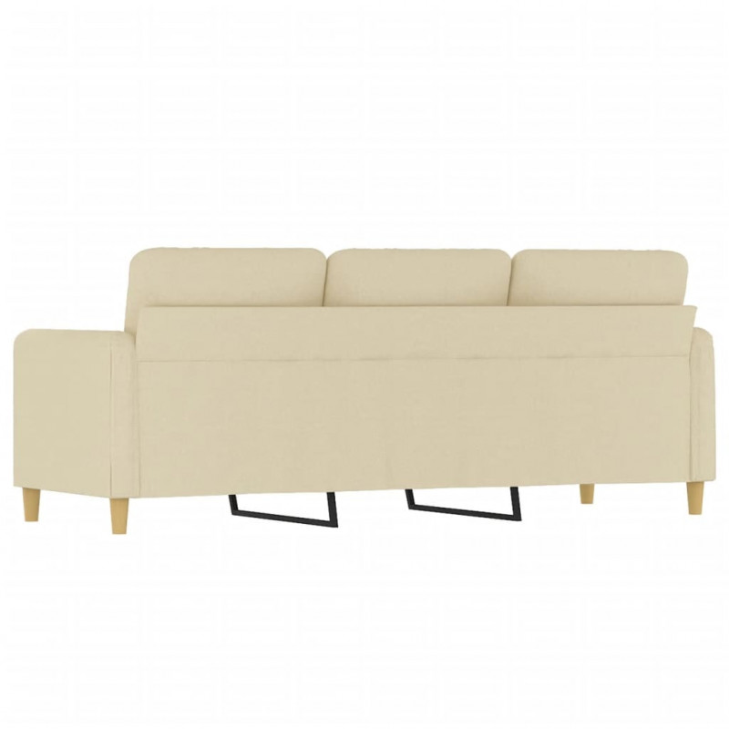 3-osobowa sofa, kremowa, 180 cm, tapicerowana tkaniną