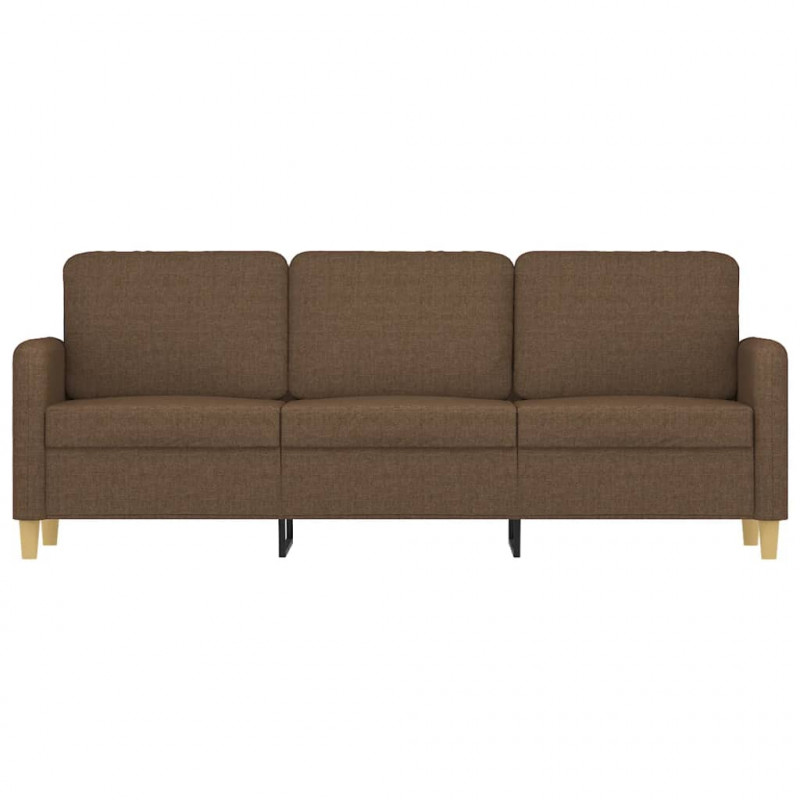 Sofa 3-osobowa, brązowa, 180 cm, tapicerowana tkaniną