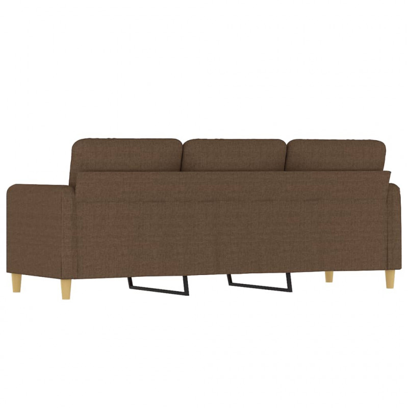 Sofa 3-osobowa, brązowa, 180 cm, tapicerowana tkaniną