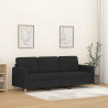 Sofa 3-osobowa, czarna, 180 cm, tapicerowana tkaniną