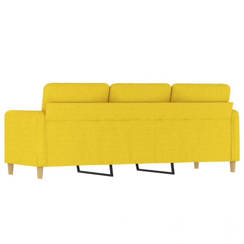 Sofa 3-osobowa, jasnożółta, 180 cm, tapicerowana tkaniną