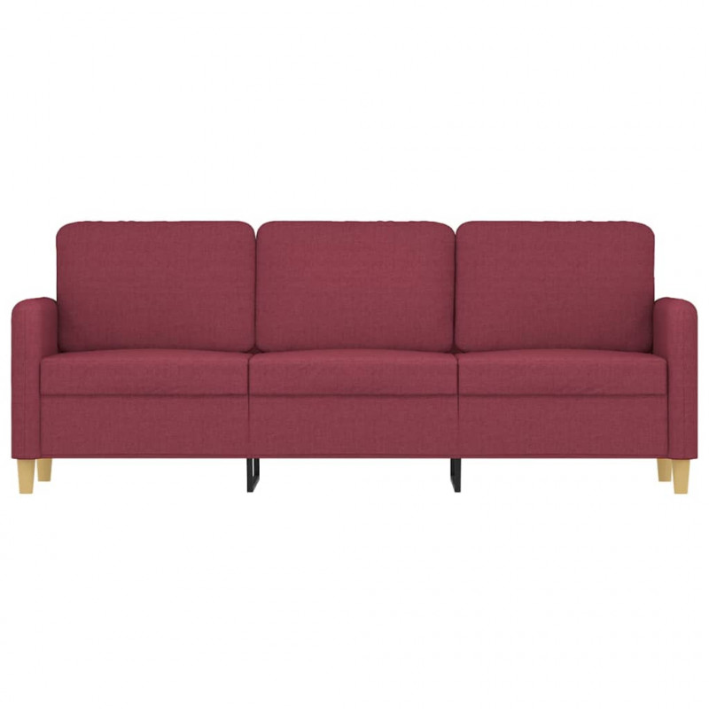 Sofa 3-osobowa, winna czerwień, 180 cm,tapicerowana tkaniną
