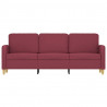 Sofa 3-osobowa, winna czerwień, 180 cm,tapicerowana tkaniną