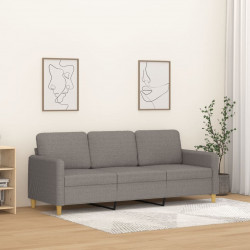 Sofa 3-osobowa, kolor taupe, 180 cm, tapicerowana tkaniną