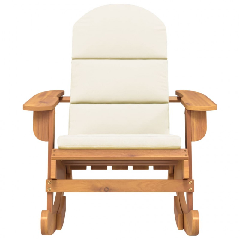 Fotel bujany Adirondack z poduszkami, lite drewno akacjowe