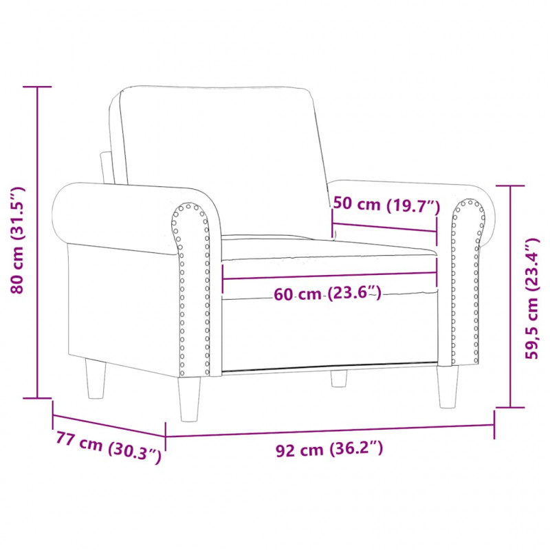 Fotel, kremowy, 60 cm, obity sztuczną skórą